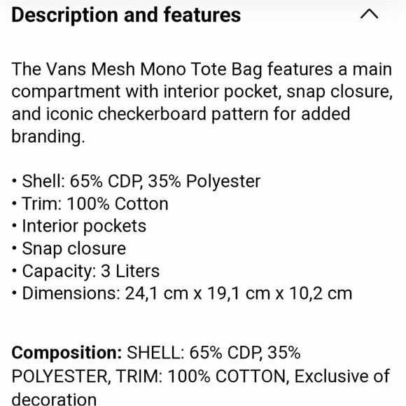 NWT Vans Mesh Mono Tote Bag - Picture 6 of 9